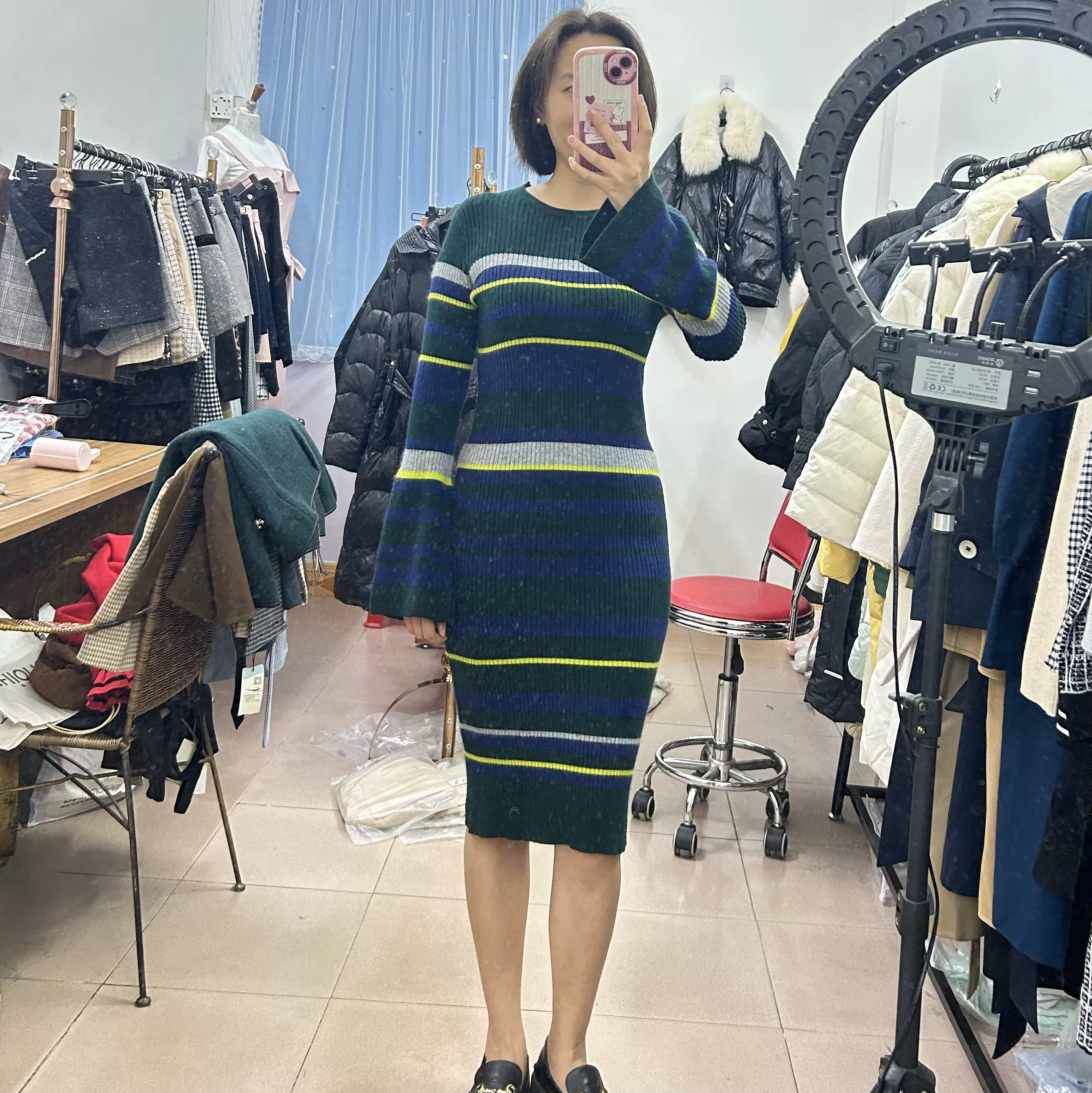 Lucidy鲁思蒂 含11%兔毛+8%羊毛 修身针织连衣裙 S/M码,女装/女士精品,连衣裙,淘宝优惠券,粉丝福利购,淘宝优惠卷