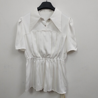 瑕疵 IDOLE奕多 高级感缎面时尚通勤收腰显瘦气质假两件上衣 M码