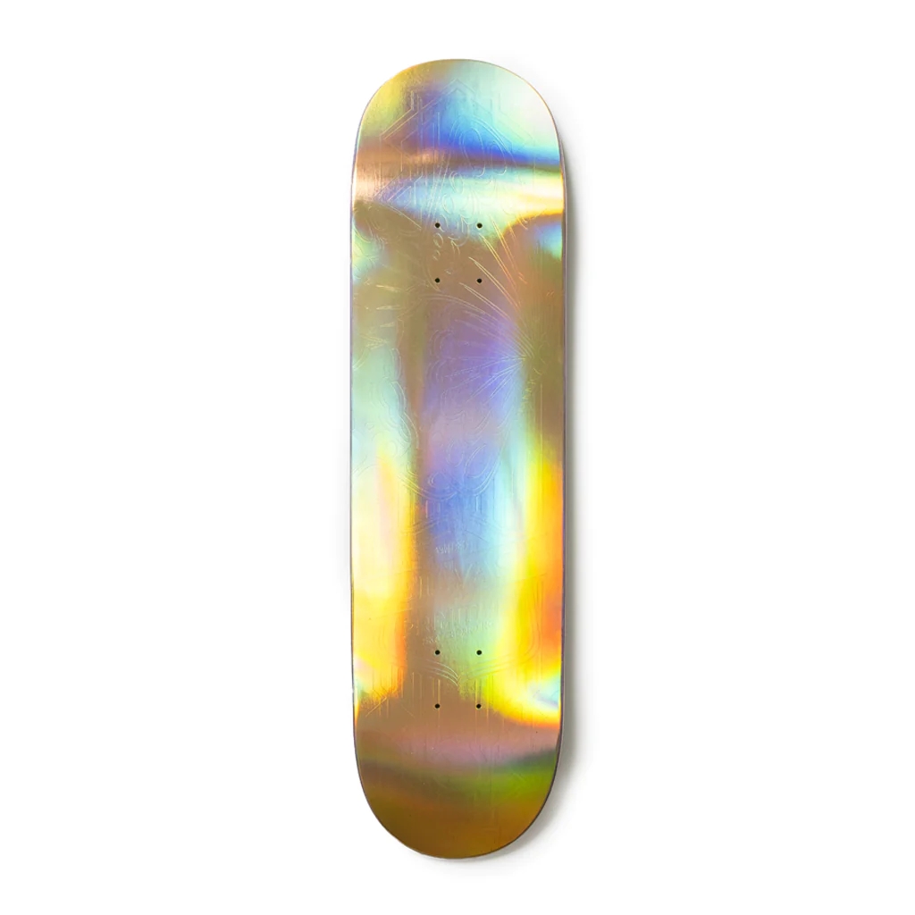 美国PRIMITIVE SILVAS HOLOFOIL蝴蝶全金色浮雕滑板专业双翘板面
