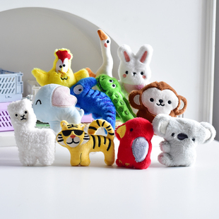 可爱动物萌粒狗狗毛绒发声玩具老虎鳄鱼猴子大象羊驼小狗玩具陪伴