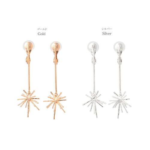 LIMITED NUMBER 星芒烟花无耳洞耳夹日系哑光金属长款耳饰女1170