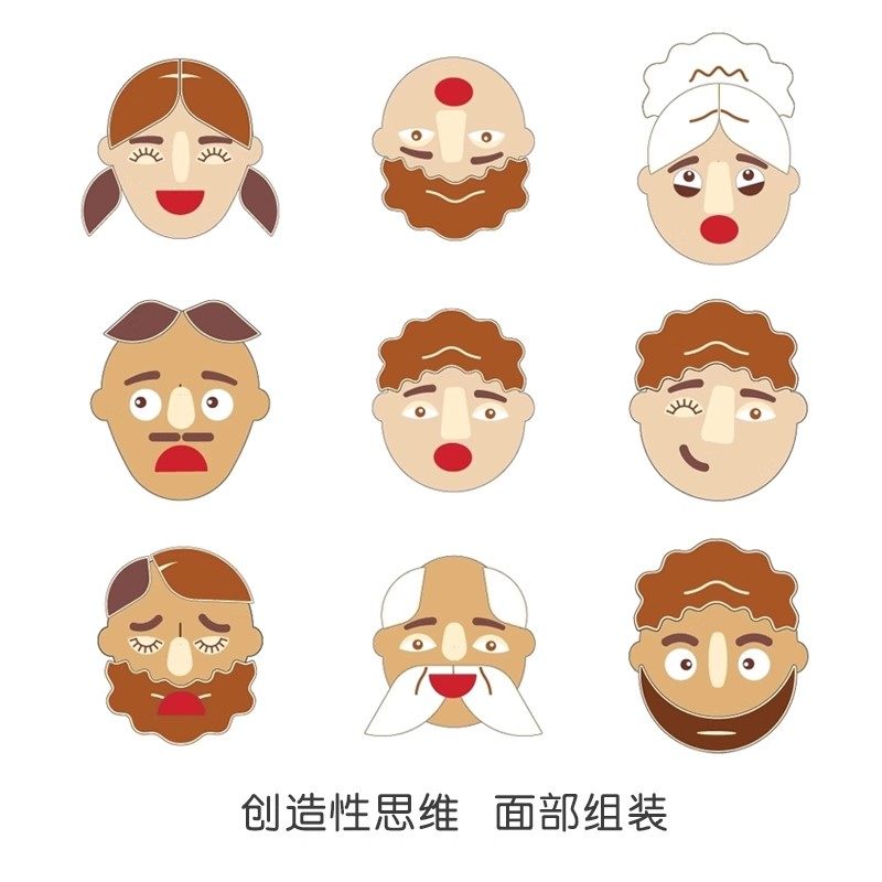 泰国plantoys 五官拼图游戏 儿童木制益智玩具开放互动宝宝礼物2+