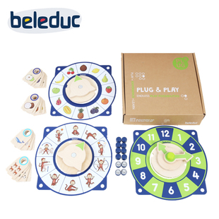 贝乐多Beleduc 幸运转钟套装时间水果认知配对数字对应动作模仿3+