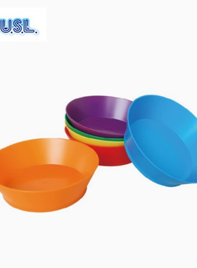 游思乐USL 软质塑胶圆形分类盘 彩色碗收纳盒 幼儿园美术美劳教具