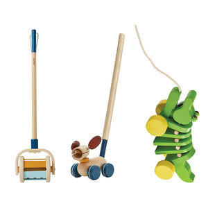 泰国plantoys摩登推推乐推拉狗狗经典拖拉鳄鱼 1-3岁宝宝儿童玩具