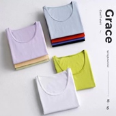 黑科技维C凉感短袖 宠粉首发 上衣丝滑醋酸U领T恤 玉米专享