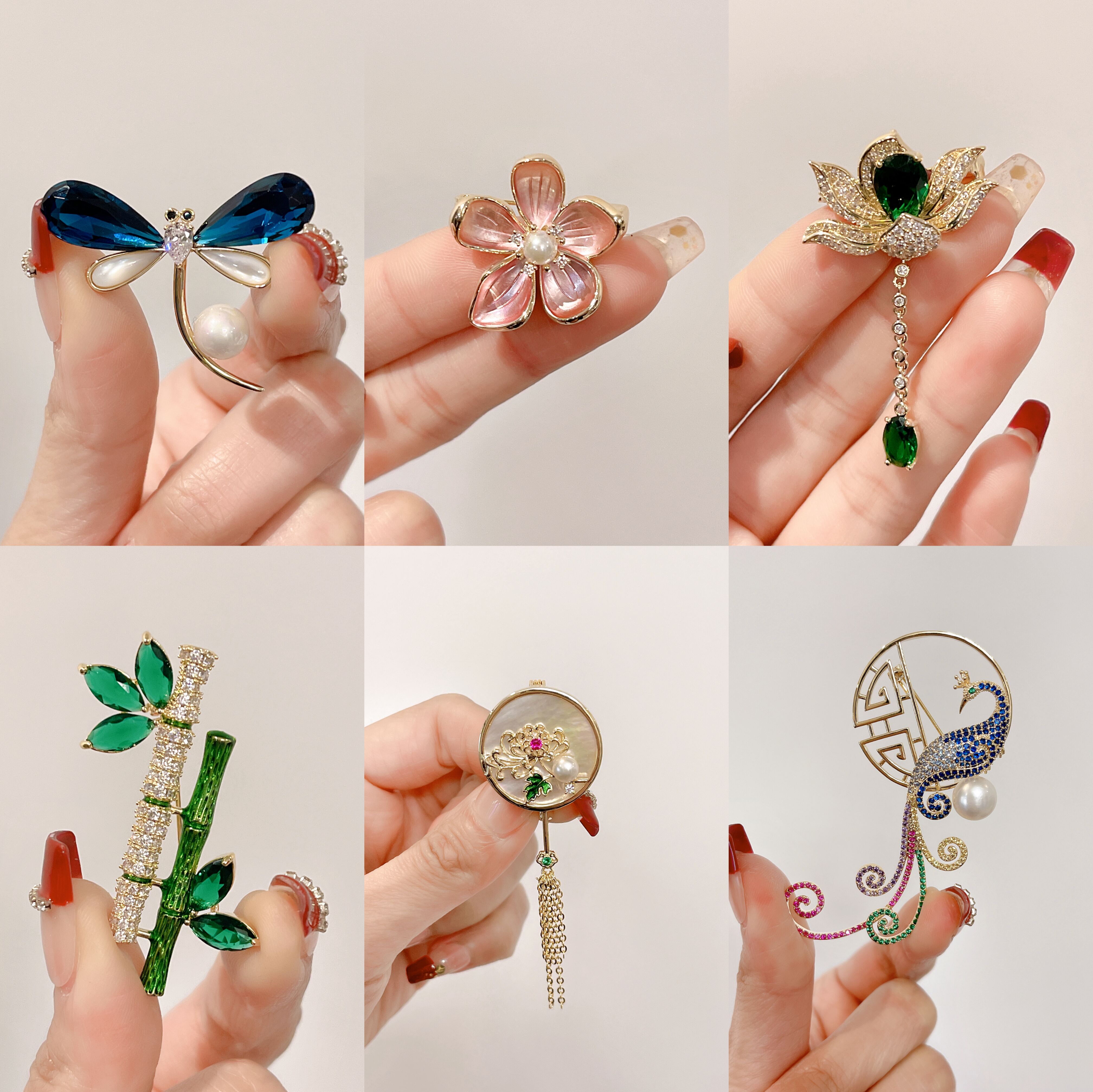 新中式女时尚高档百搭胸针胸花图片