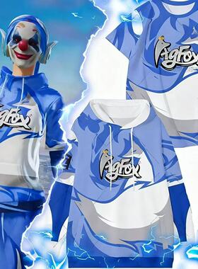 和平精英agfox战队服套装青少年夏季短袖连帽卫衣游戏周边男女款