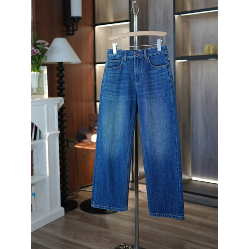 土耳其全棉水洗直筒9分牛仔裤