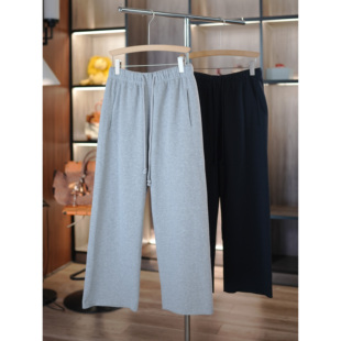 6号衣橱 l 简约松驰百搭 加绒棉纺抽绳松紧腰宽松直筒休闲裤卫裤