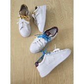 早春色彩活力 小牛皮拼色撞色鞋 6号衣橱 带平底百搭休闲小白鞋