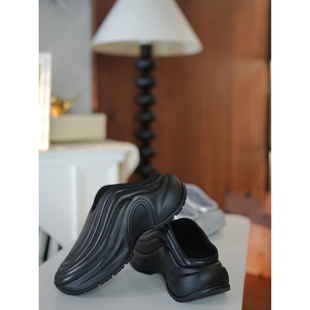 半拖鞋 复古轻便百搭 包头鞋 小牛皮增高厚底面包拖鞋 6号衣橱