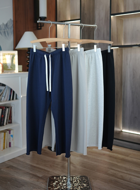 6号衣橱 l 简约松驰百搭 毛圈棉抽绳松紧腰 宽松直筒9分休闲裤OK