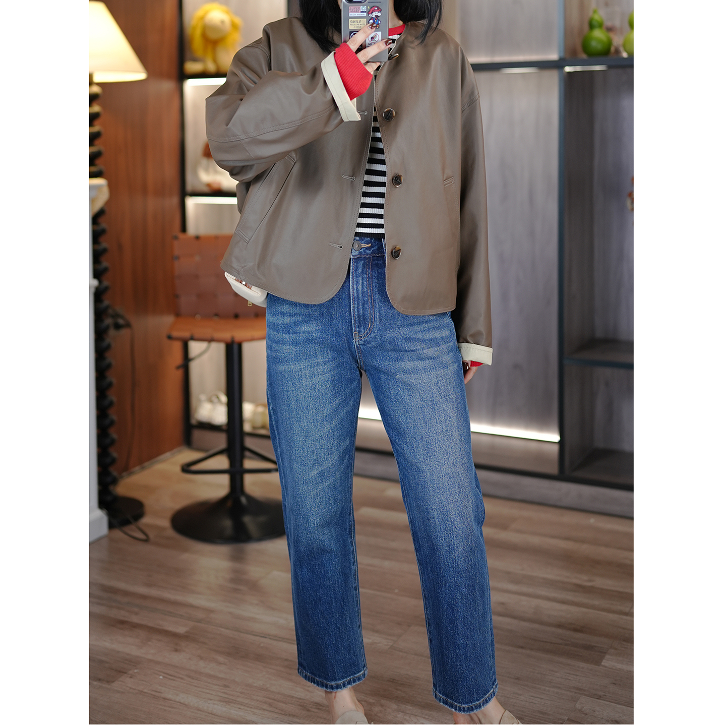 土耳其洗水利落小直筒9分牛仔裤