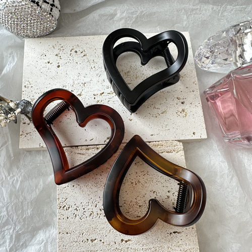 爱心发夹台湾PC材质高级感