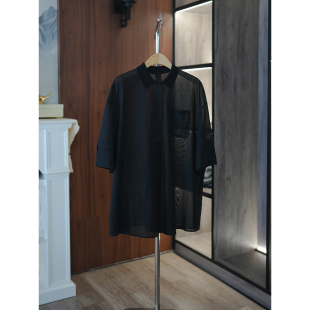 衬衫 小狗出品 短袖 意大利轻薄棉纱小翻领廓形松驰感 6号衣橱