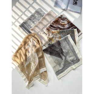 6号衣橱 l 复古百搭 轻薄山羊绒印花镂空双层边大方形披肩围巾