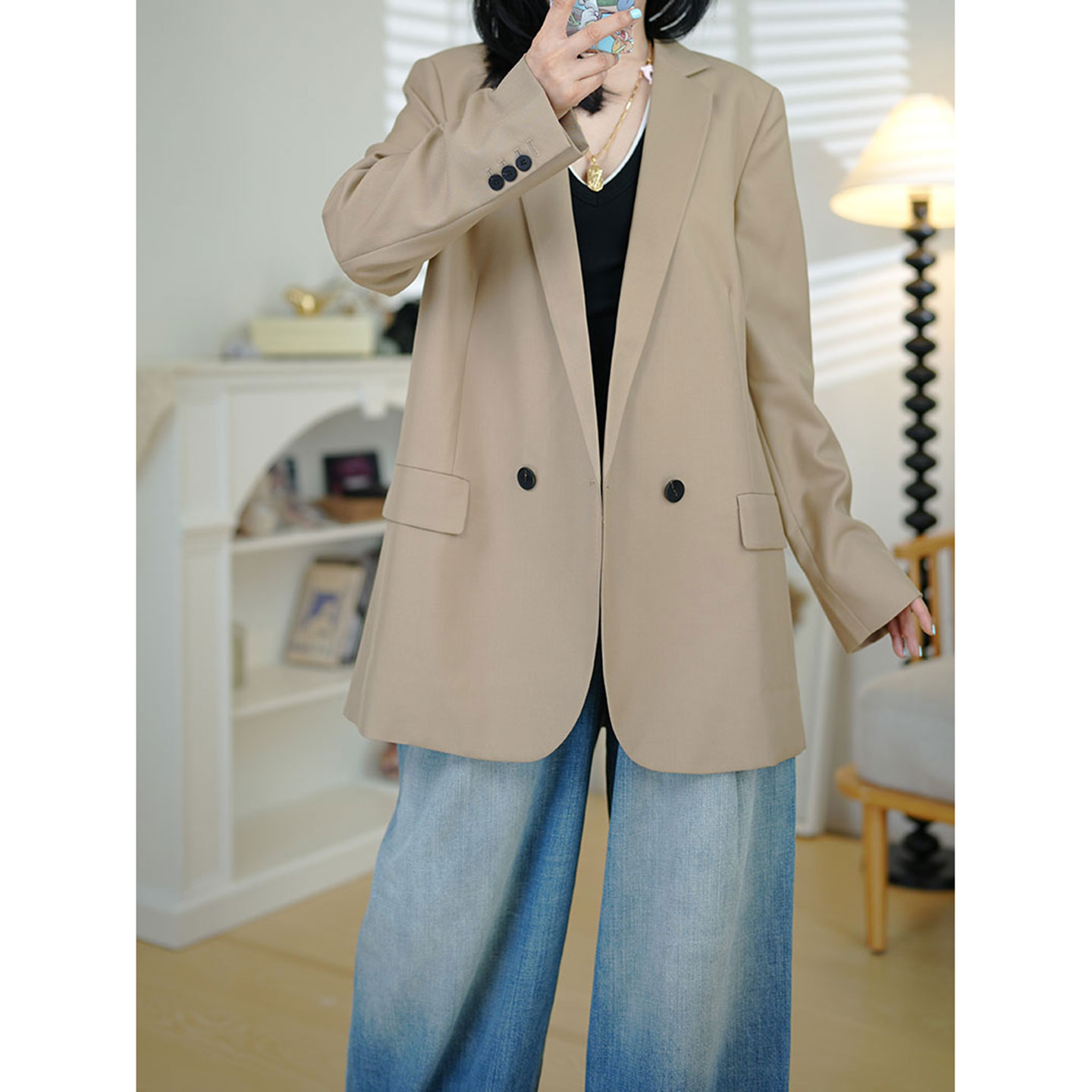 小狗与小孩羊毛混纺松驰感西装