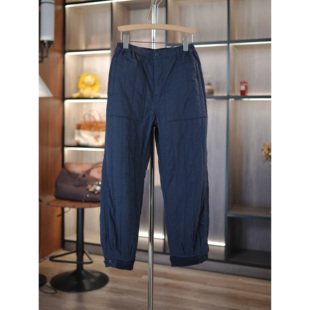 保暖棉裤 日系文艺 休闲裤 绗缝夹棉半松紧腰宽松束口 6号衣橱