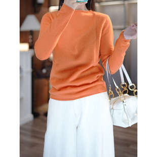 6号衣橱 l 双11回馈 意大利26支山羊绒 慵懒卷边半高圆领针织衫