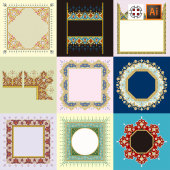 精美古典传统民族风藏族西藏新疆花纹边框AI矢量设计素材