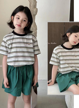 milaikoko米莱童装夏款女童短袖T恤1126360时尚短裤1221003