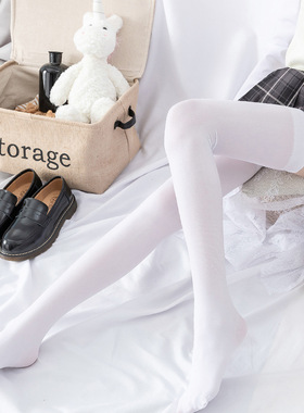 防滑加长袜子女白丝过膝丝袜jk大腿黑丝袜中筒春秋黑色白色长筒袜