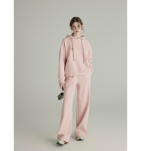 三十三【约恩学院】卫衣女秋拖地阔腿裤运动套装