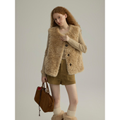 新款 三十三 两色羊羔毛马甲女2025冬季 百搭显瘦毛毛马夹外套