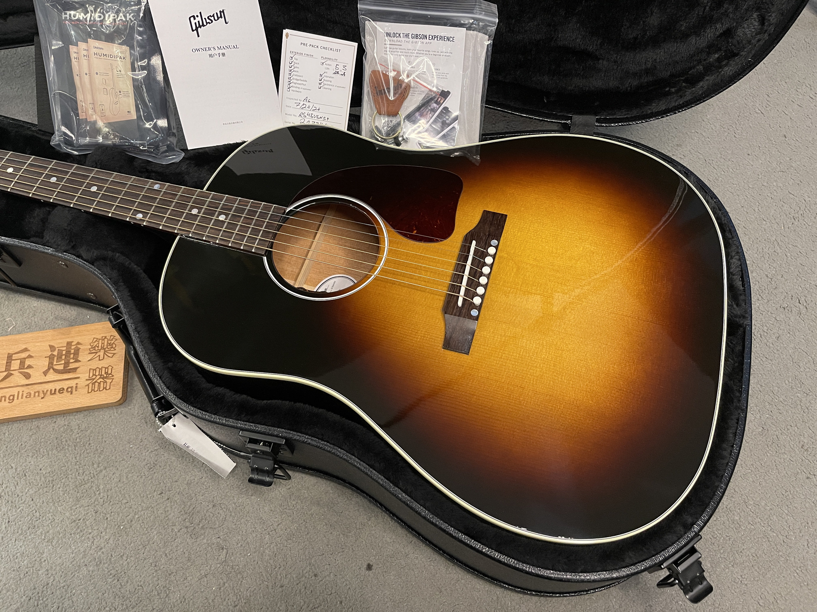 吉普森gibson j45 standard日落色全单民谣电箱木吉他