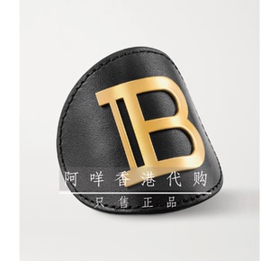 BALMAIN法国巴尔曼 Hair Clip 黑色款 18K镀金真皮马尾发饰 发夹