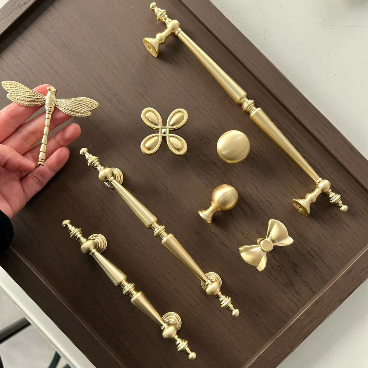 复古黄铜色家具拉手抽屉门把手欧式古典装饰小拉手法式奶油风金色