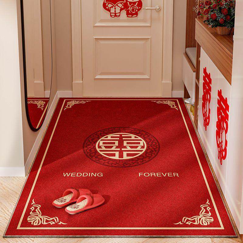 红色进门地垫入户门垫结婚地毯玄关垫卧室床边毯婚房装饰布置脚垫,居家布艺,入户地垫,淘宝优惠券,粉丝福利购,淘宝优惠卷