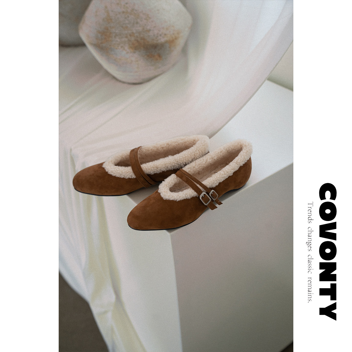 COVONTY「special」松弛/慵懒 保暖羊羔毛玛丽珍鞋女雪地毛毛单鞋,女鞋,玛丽珍鞋,淘宝优惠券,粉丝福利购,淘宝优惠卷