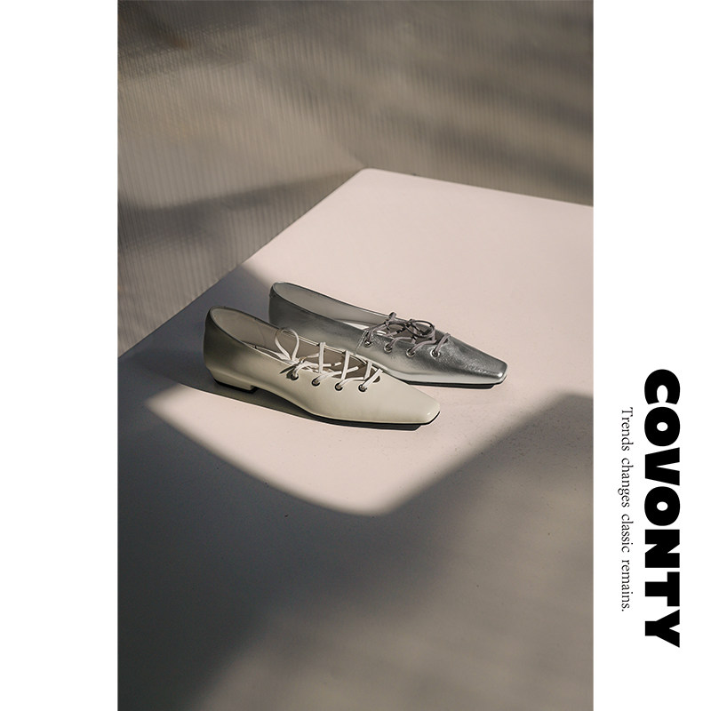 COVONTY「original」通儒硕学 优雅银色单鞋绑带小众玛丽珍芭蕾鞋,女鞋,玛丽珍鞋,淘宝优惠券,粉丝福利购,淘宝优惠卷
