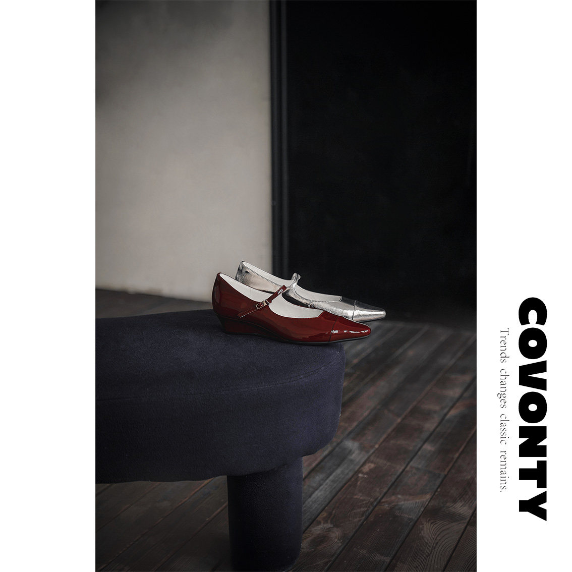 COVONTY「original」创意设计 坡跟银色玛丽珍女浅口尖头显瘦单鞋,女鞋,玛丽珍鞋,淘宝优惠券,粉丝福利购,淘宝优惠卷