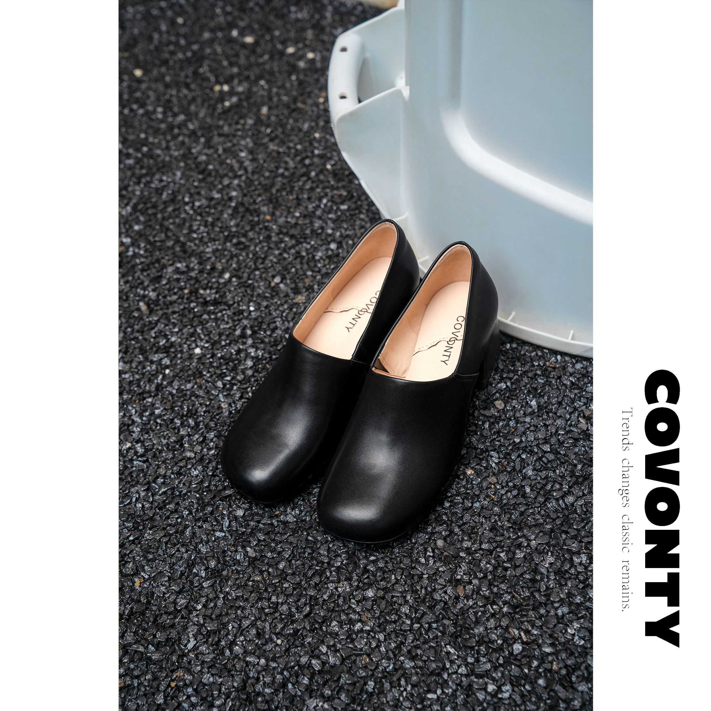 COVONTY「special」疏离感 轻奢小牛皮单鞋女高跟复古英伦风皮鞋,女鞋,时尚芭蕾鞋,淘宝优惠券,粉丝福利购,淘宝优惠卷