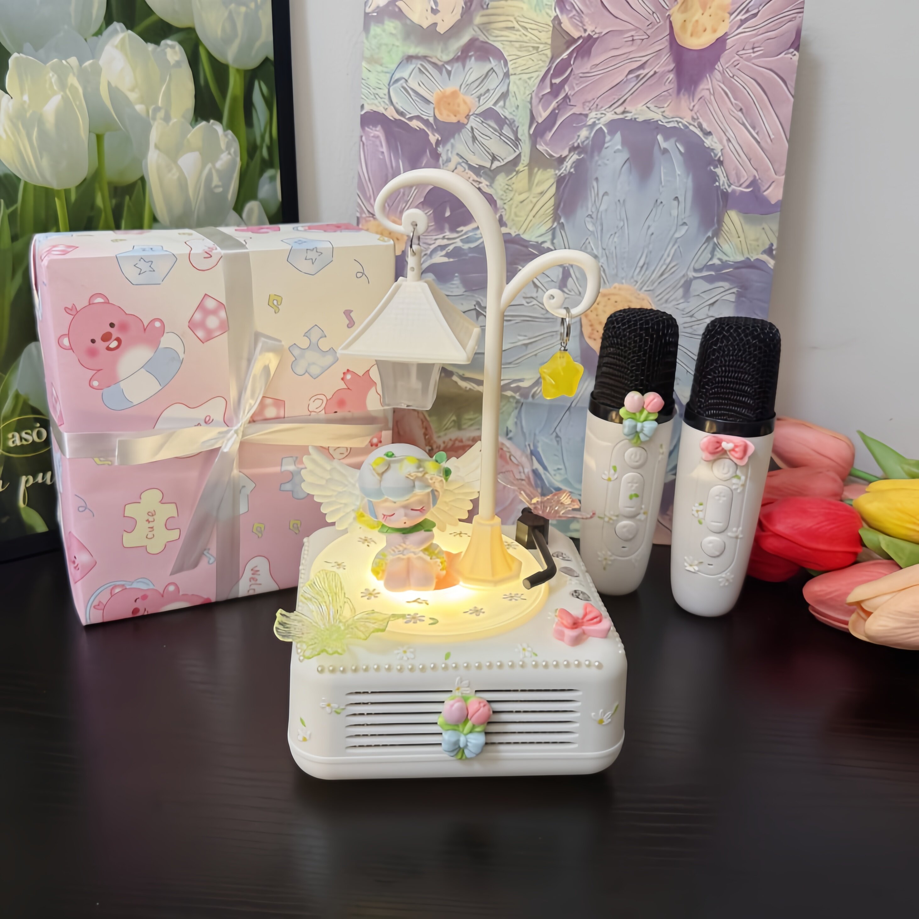 创意天使小夜灯音乐盒带灯装饰摆件生日礼品女生礼物