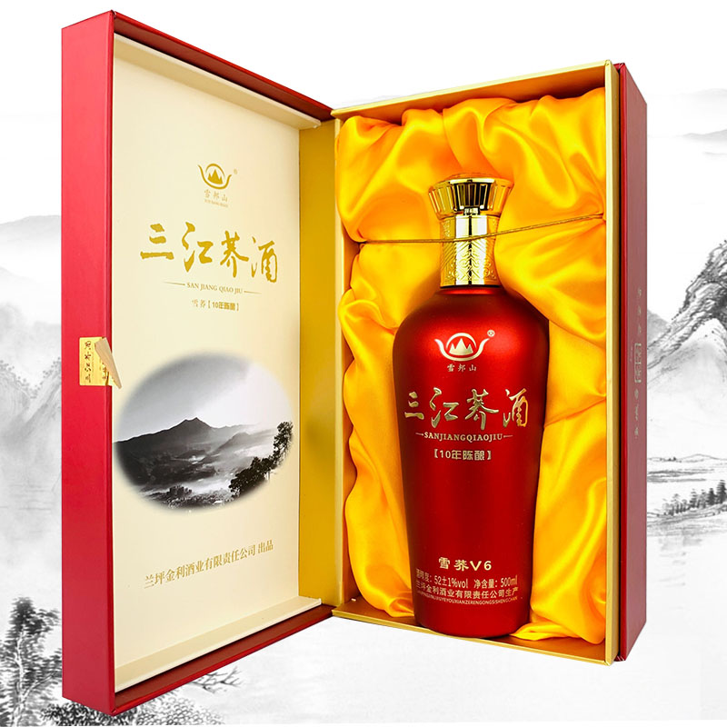 三江荞酒云南特产兰坪怒江苦荞酒500ml雪帮山10年陈酿 52度雪荞v6