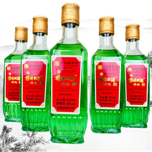 绿色云南特产酒绿酒杨林肥酒精品清香型 400mLX6瓶48度正品包邮