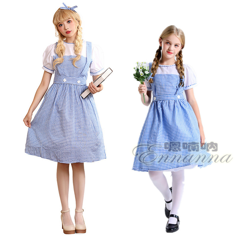 万圣节绿野仙踪舞台表演演出成人儿童女豪华桃乐西多萝西桃乐丝服