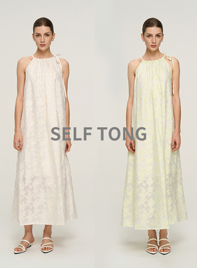 【独家限量】25夏新品法式度假风慵懒花朵绝美挂脖吊带长款连衣裙