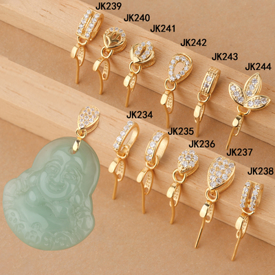 庭祥凯s925夹扣斜孔针纯银连接扣