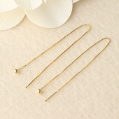 百搭耳饰 气质个性 天天特价 s925纯银耳钉豆豆耳线女流苏超长款