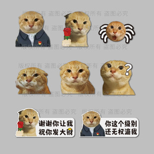 耄耋汽车贴纸哈基米搞笑meme猫咪个性 创意防水车身车窗电动车贴