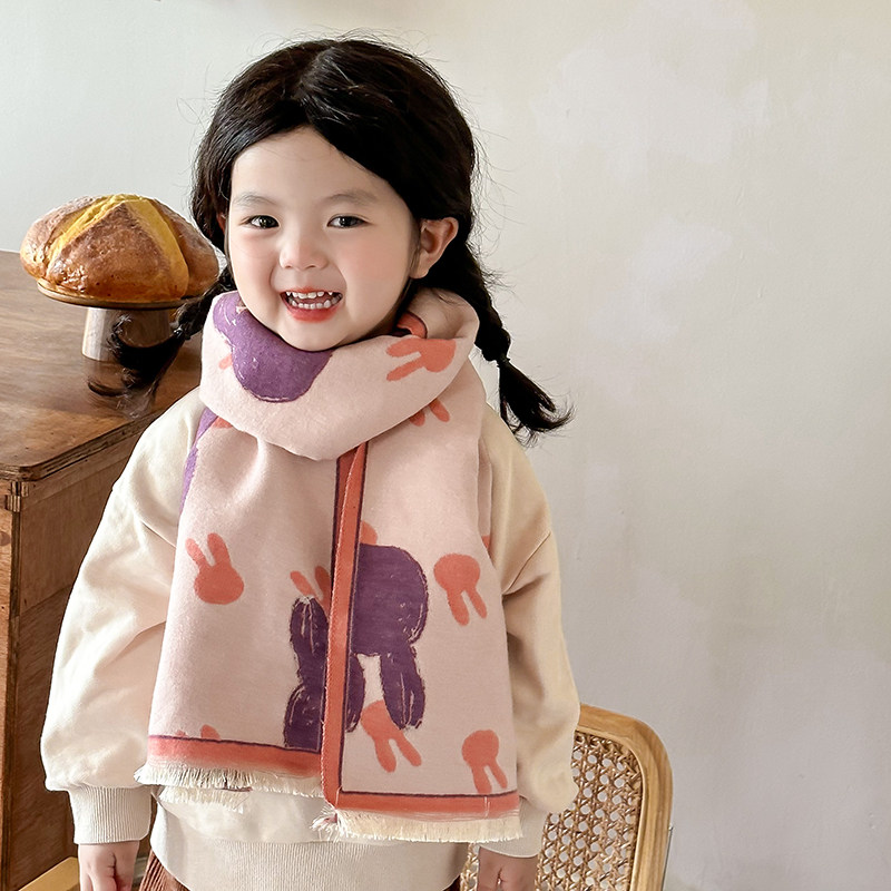 儿童仿羊绒围巾秋冬新款加厚保暖围脖韩国时尚女孩男童宝宝围,童装/婴儿装/亲子装,围巾,淘宝优惠券,粉丝福利购,淘宝优惠卷