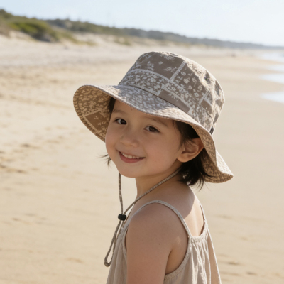 2-6岁女童夏季宽檐渔夫帽 轻便折叠户外防晒遮阳帽植物花卉帽子