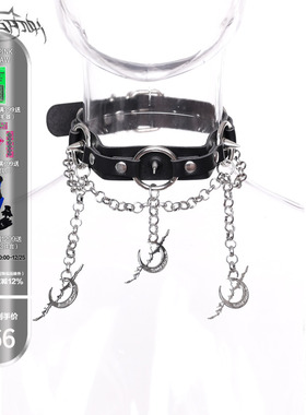 PINKSPINK原创电月吊坠摇滚项圈