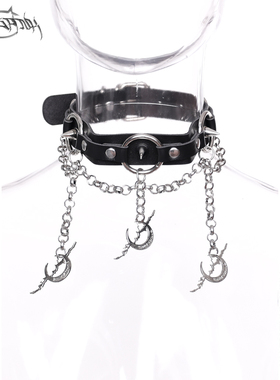 PINKSPINK原创电月吊坠摇滚项圈