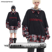PINKSPINK T恤 短袖 25SS 原创Remake连体三件叠层宽松男女连帽衬衫